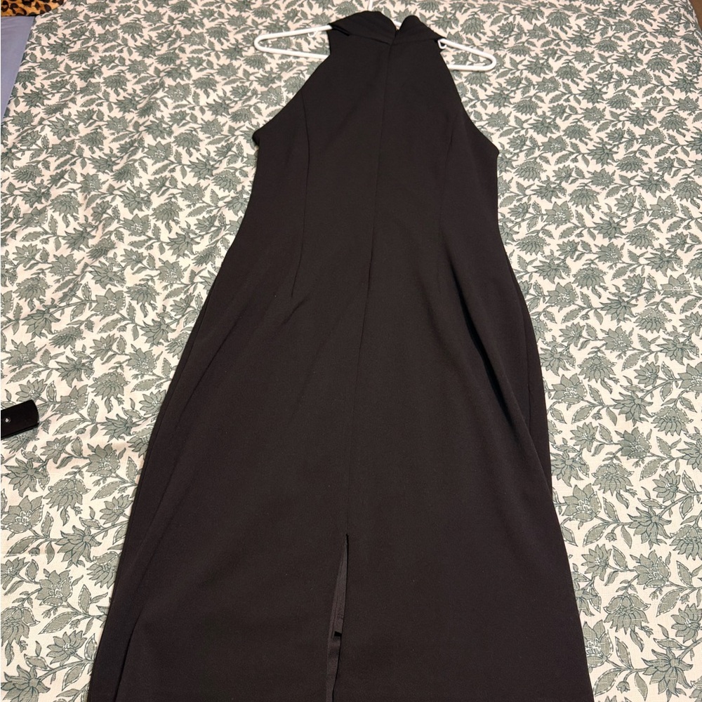 Rachel Zoe Black Backless Halter Maxi Dress